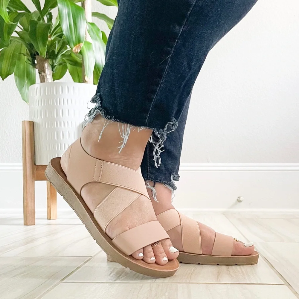 J. Mark Nude Stretch Sandals Form-901 - Picture 8 of 9